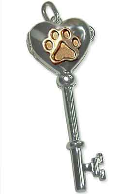 Key Locket with Puppy Paw