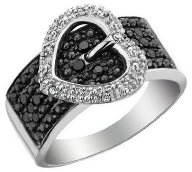 Black Diamond Buckle Stylish Ring for Women