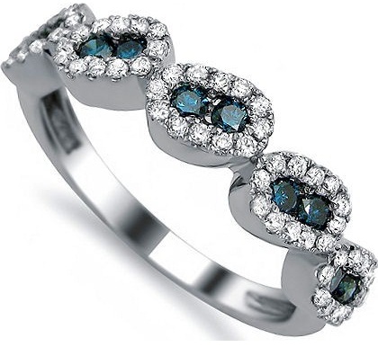 Blue Diamond Wedding Bands