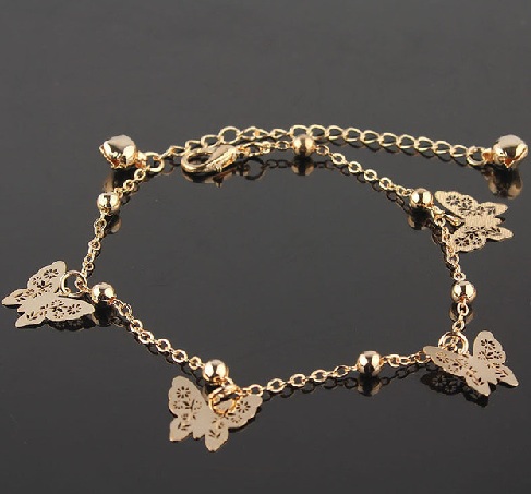 Golden Designer Butterfly Anklet