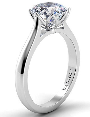 Single Shank Tulip Basket Engagement Ring