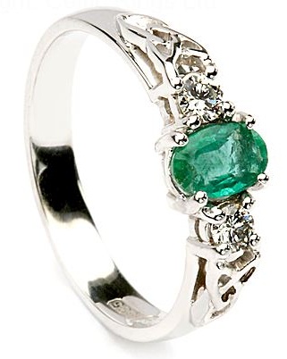 Emerald Celtic Engagement Ring