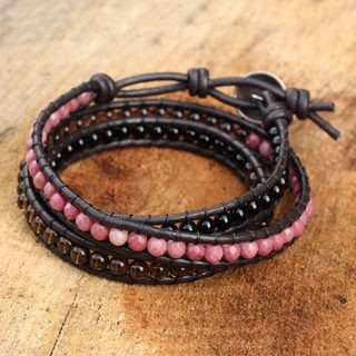 leather-bracelets-designs-multi-gemstones-leather-bracelet