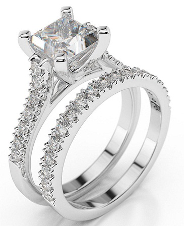 Couples Princess Cut Diamond Rings