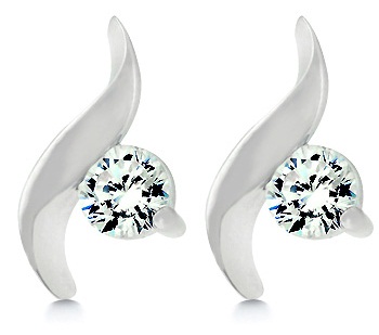 Solitaire twist earrings