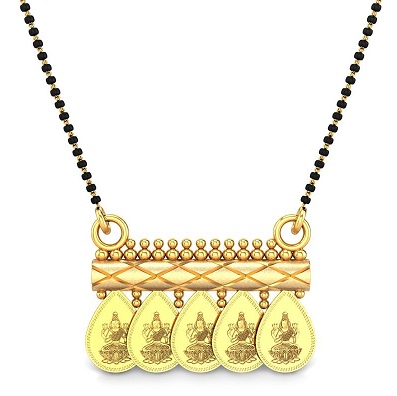 Temple coin locket mangalsutra