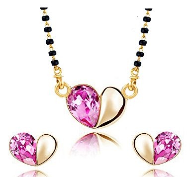 Crystal studded locket mangalsutra