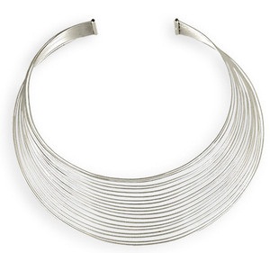 Multi wire silver choker