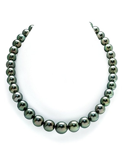 14k Gold Peacock Tahitian Green Pearls Set