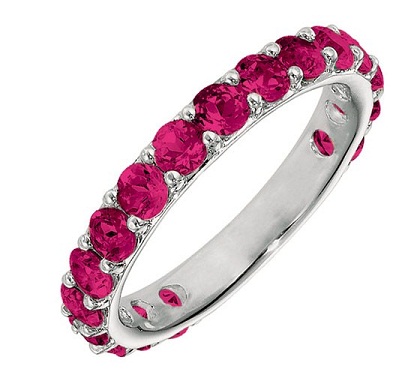 Ruby stackable July birthstone ring