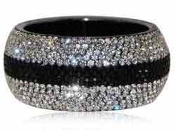 Black and white Crystal Bangle