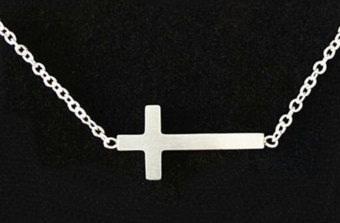 Sideways cross necklace