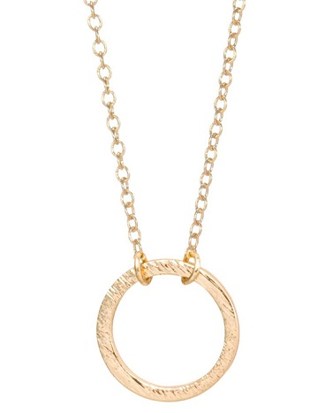 Ring Pendant Simple Gold Chain