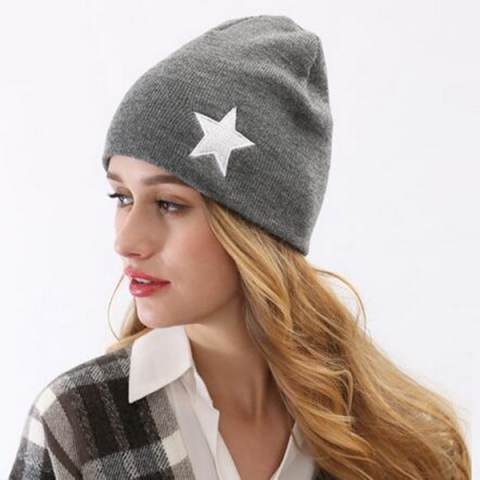 Star Embroidered Beanie Hats