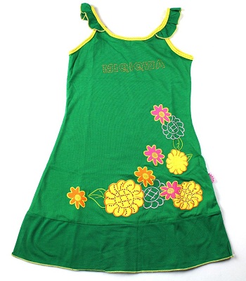 Green Embroidery Frock for Kids - Embroidery Frocks