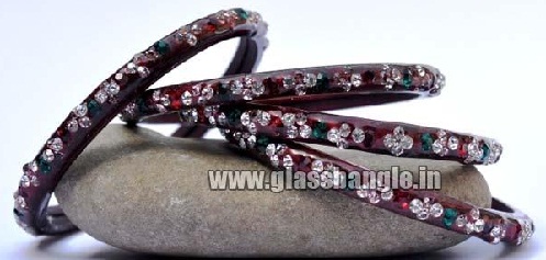 designer glas bangles for girls