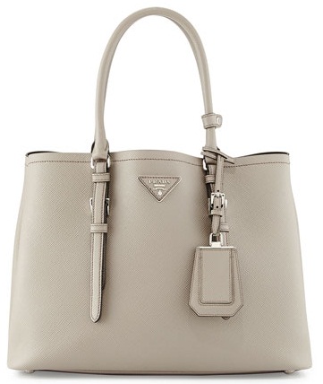 Light Gray Prada Saffiano Cuir Covered