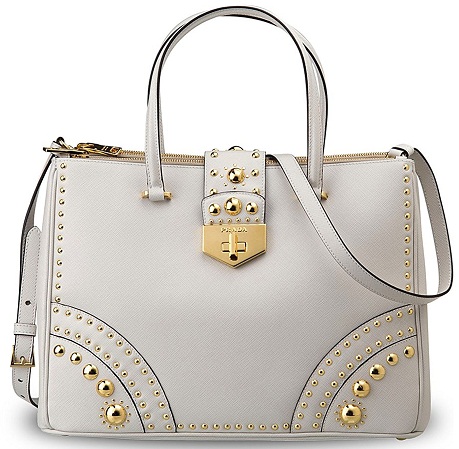 Saffiano Metal Studs Handbag