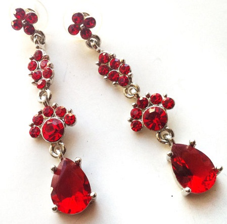 Chandelier Red Earrings