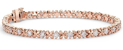 Flower Shaped Rose Gold Bangle