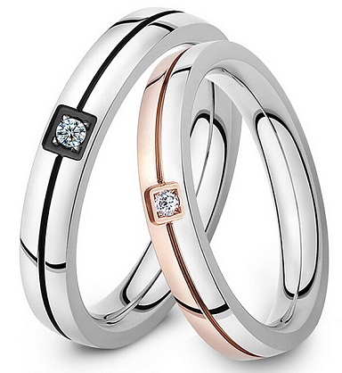 Glossy Couple Ring Set