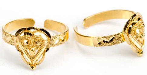 Adjustable 22 K Gold Toe Rings