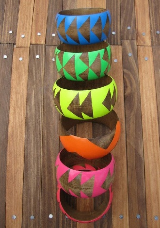 Colourful Wooden Bangles