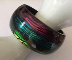 Rainbow Pattern Colourful Acrylic Bangle