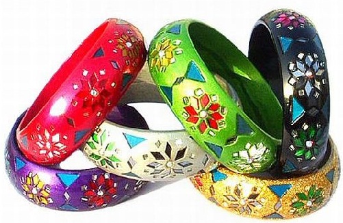 Mirror Work Colourful Bangles