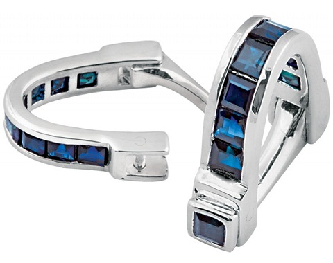 Sterling Silver Sapphire Cufflinks