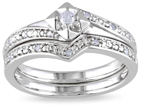 Silver Diamond Wedding Ring