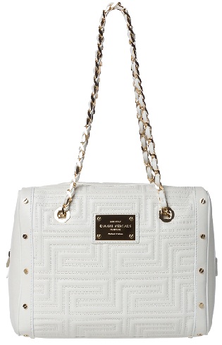 Versace Stitched White Leather Shoulder