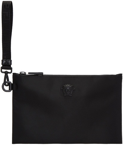 Versace Black Nylon Medusa Pouch