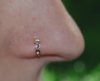 Amethyst Nose Ring Hoop