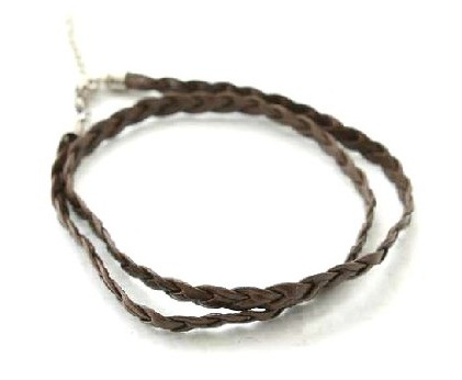 Braided leather anklet