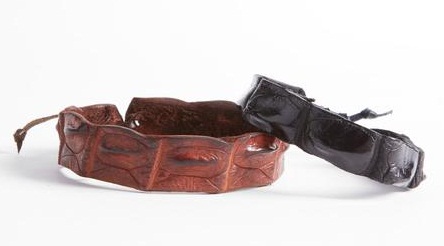 Crocodile leather anklet