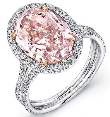 Oval Pink Diamond Engagement Ring