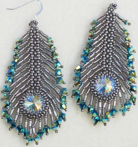 the different shaded feather earrings