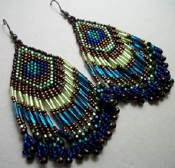 the peacock feather earrings