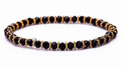 The Black Crystal Bead Bracelet