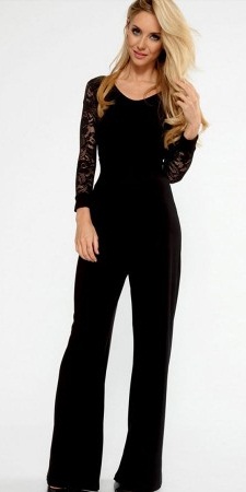 lace-sleeved-black-jumpsuits