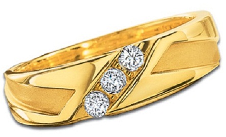 Side Line Diamond Wedding Ring