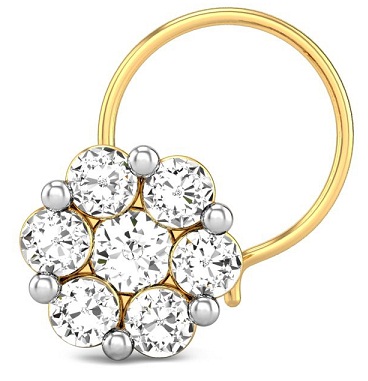 Flower Shape Diamond Nose Ring