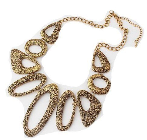 Hammered Gold design Link Necklace