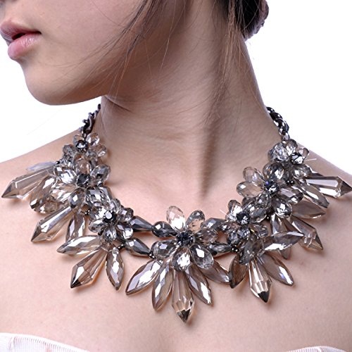 Crystal Flower Statement Necklace