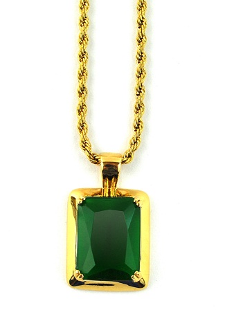 Emerald gold pendant