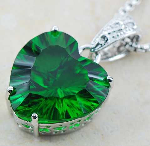 Simulated emerald pendant