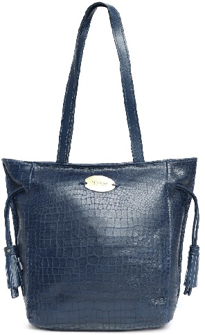 Blue Leather Shoulder Bag