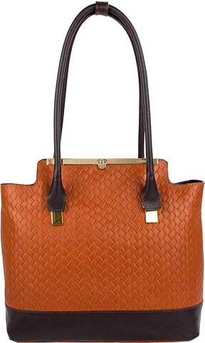 Tan and Brown Shoulder Handbag