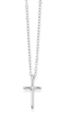 white gold cross necklace